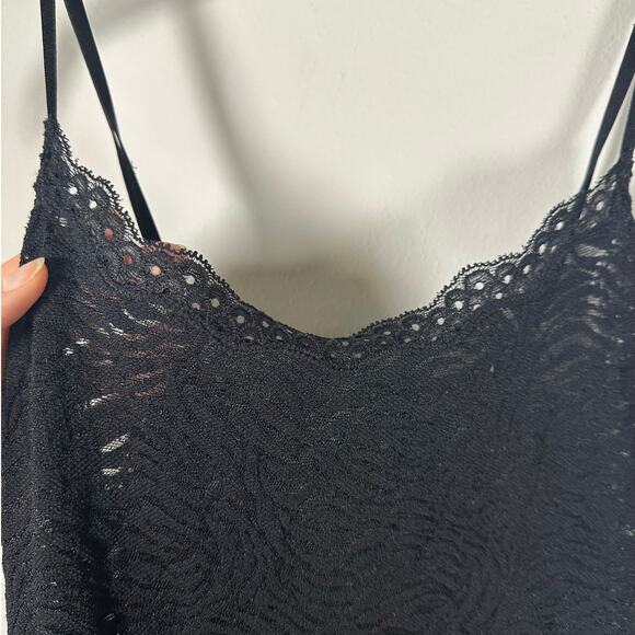 Black Animal Print Semi Sheer Stretchy Mini Slip Dress Women's Medium - Picture 5 of 6